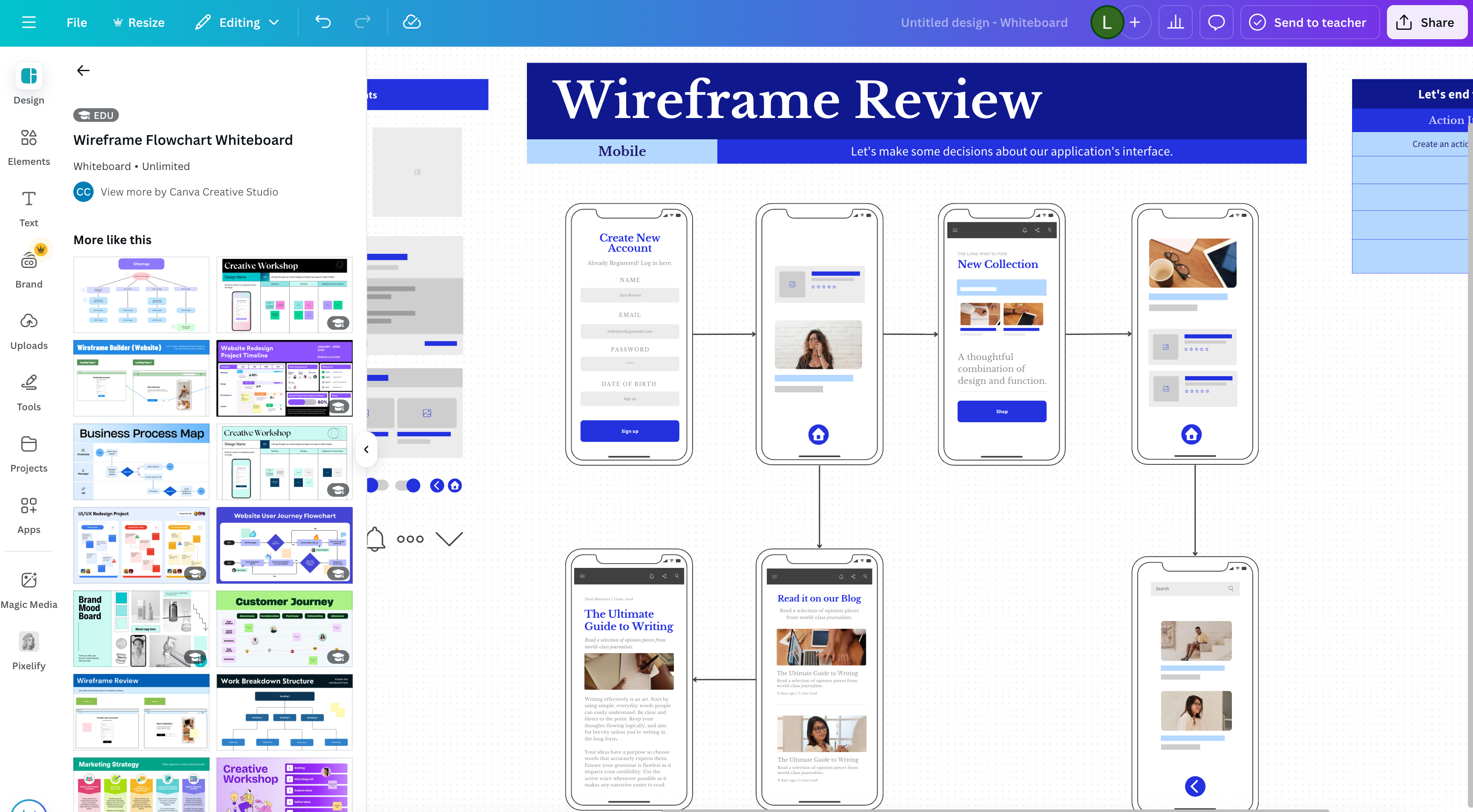 Canva interface