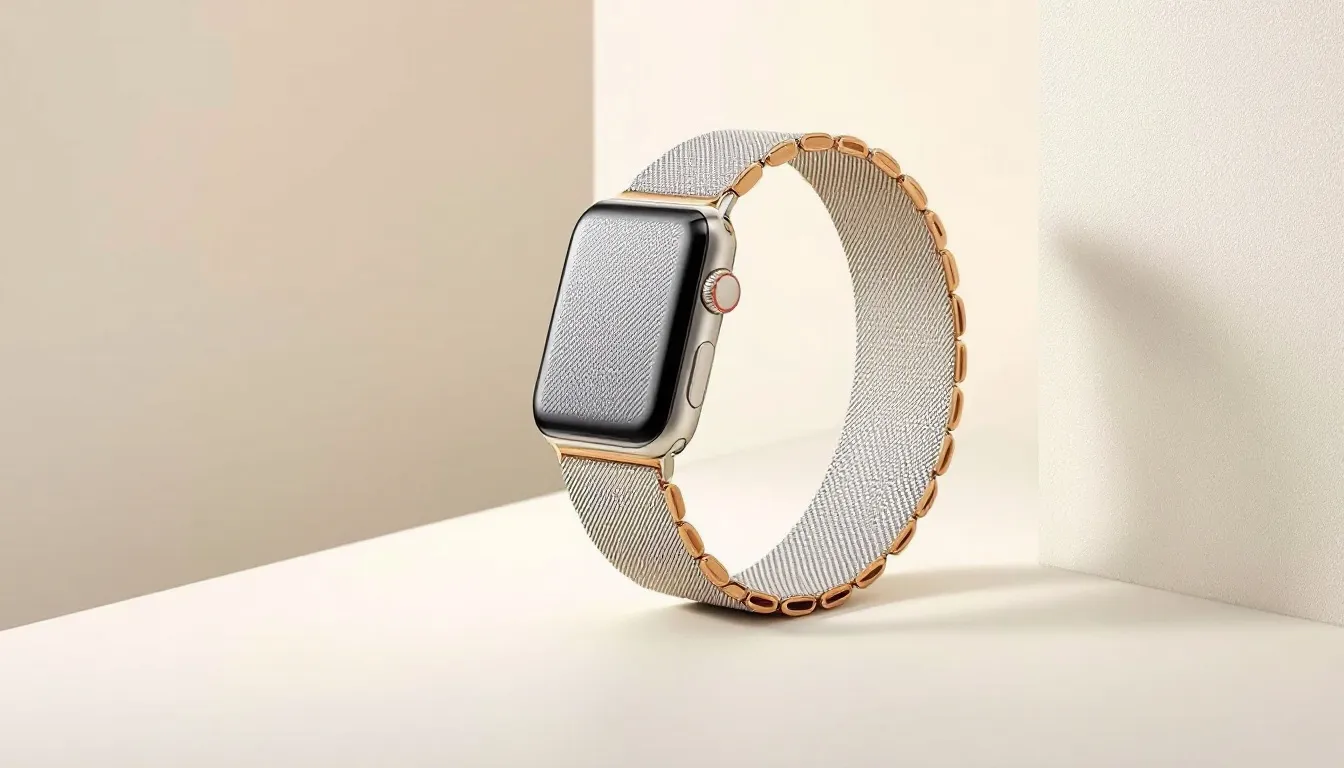 Stylish design of an infinitely adjustable apple watch band.