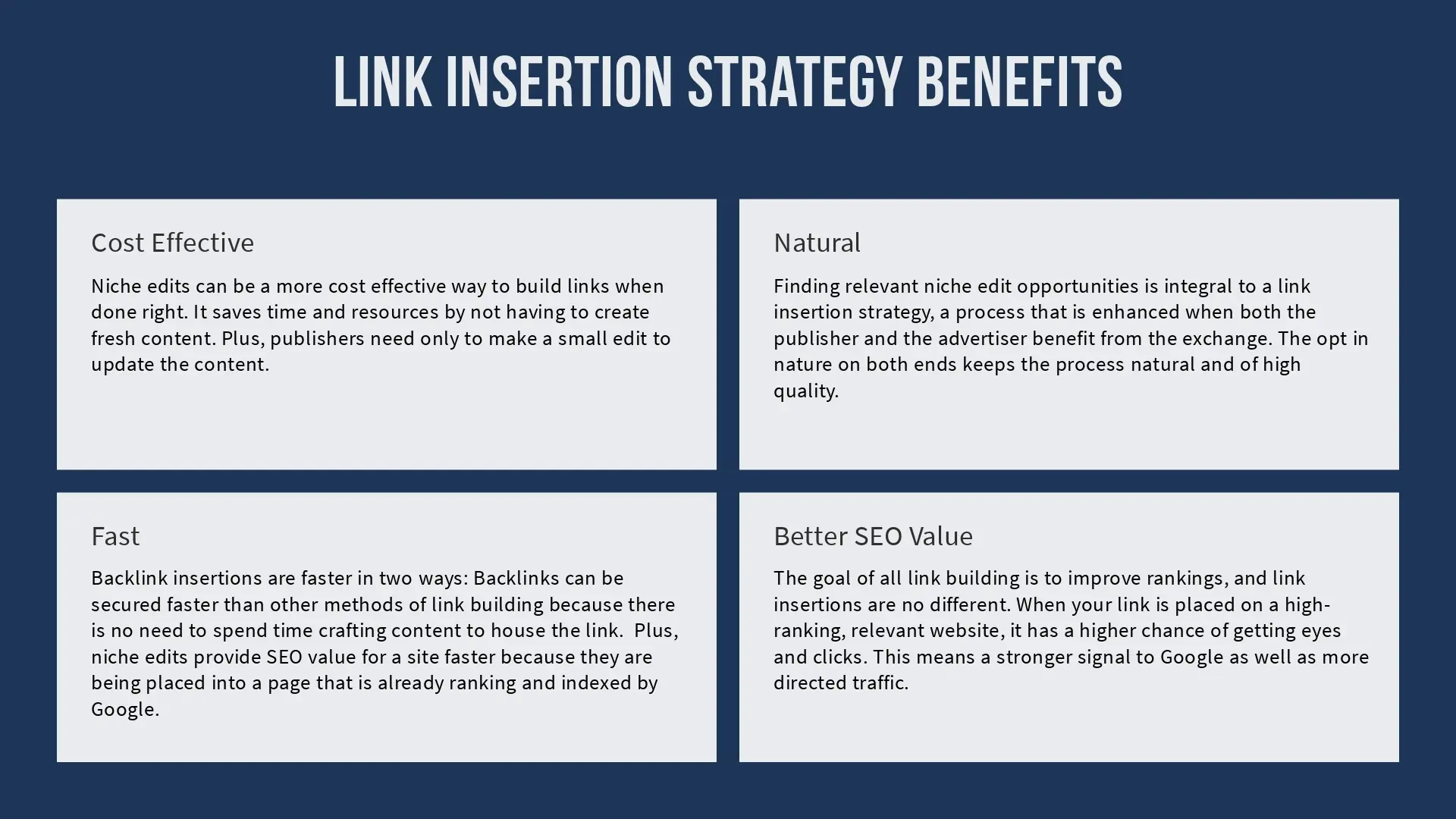 graphic listing link insertion strategy benefits