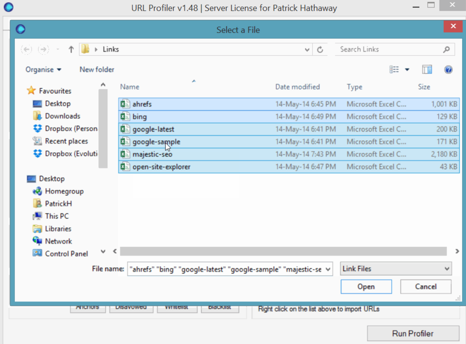 The best feature of URL Profiler is its ability to gather data from multiple sources in one bulk operation