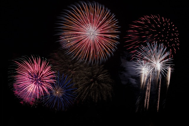 fireworks, sky, new year