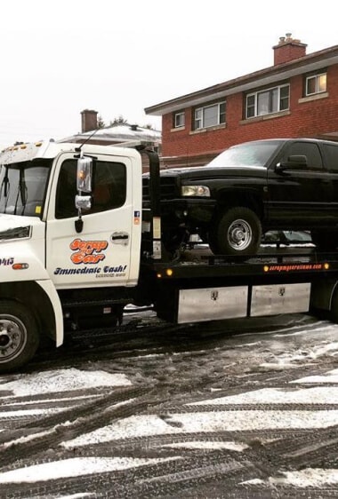 Removing an old truck in Ottawa