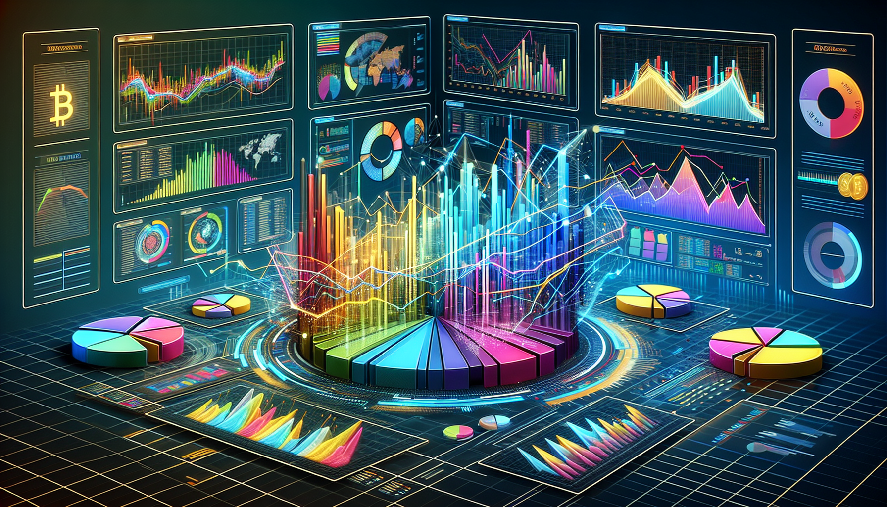 A visual representation of strong market metrics in the cryptocurrency market, including graphs and charts.