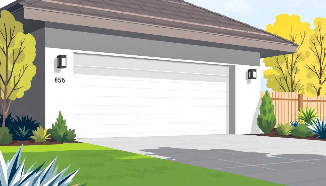 A new garage door enhancing the curb appeal of a home.