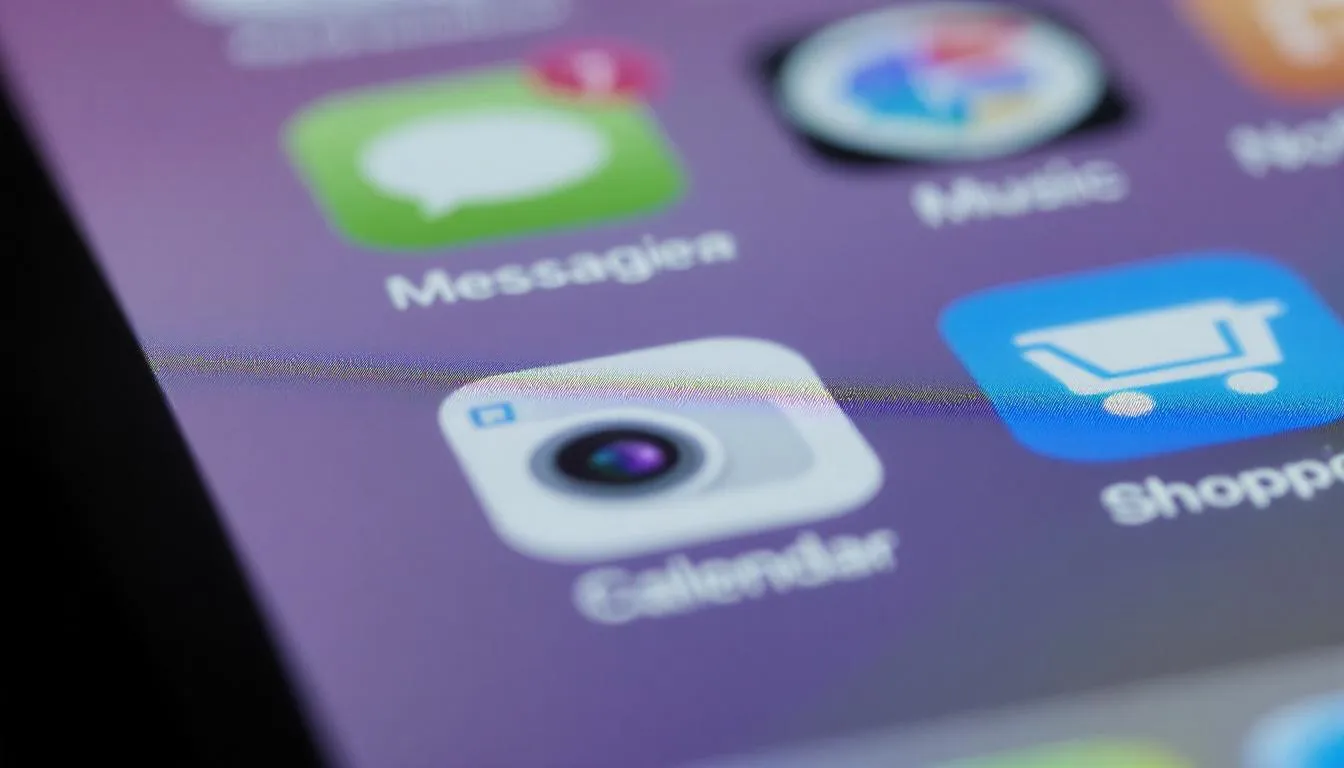 Een smartphone met een helder scherm toont verschillende app iconen, waaronder populaire applicaties die beschikbaar zijn in de Google Play Store en de App Store. Deze iconen vertegenwoordigen diverse soorten apps, variërend van sociale media tot hulpprogramma's, die gebruikers toegang geven tot functionaliteiten op hun mobiel apparaat.