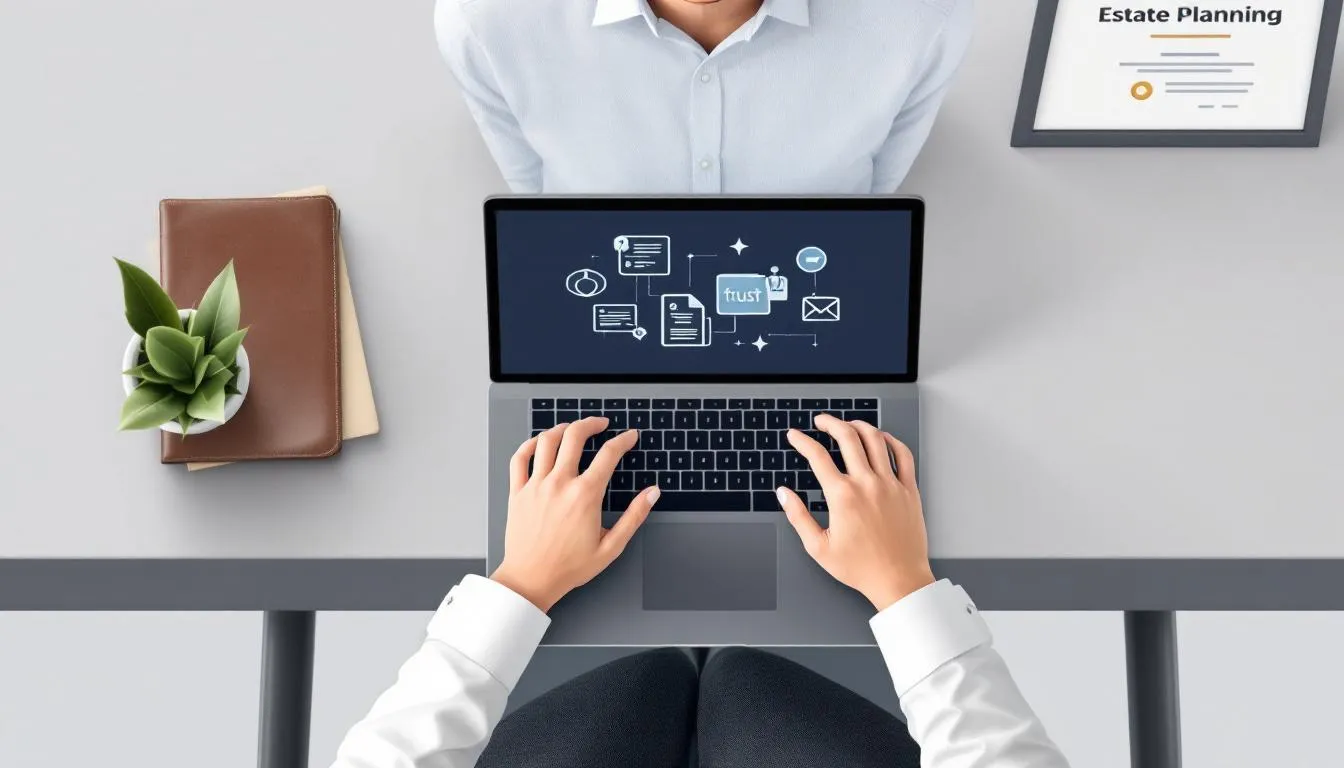 A person starting their estate planning journey by filling out an online form.