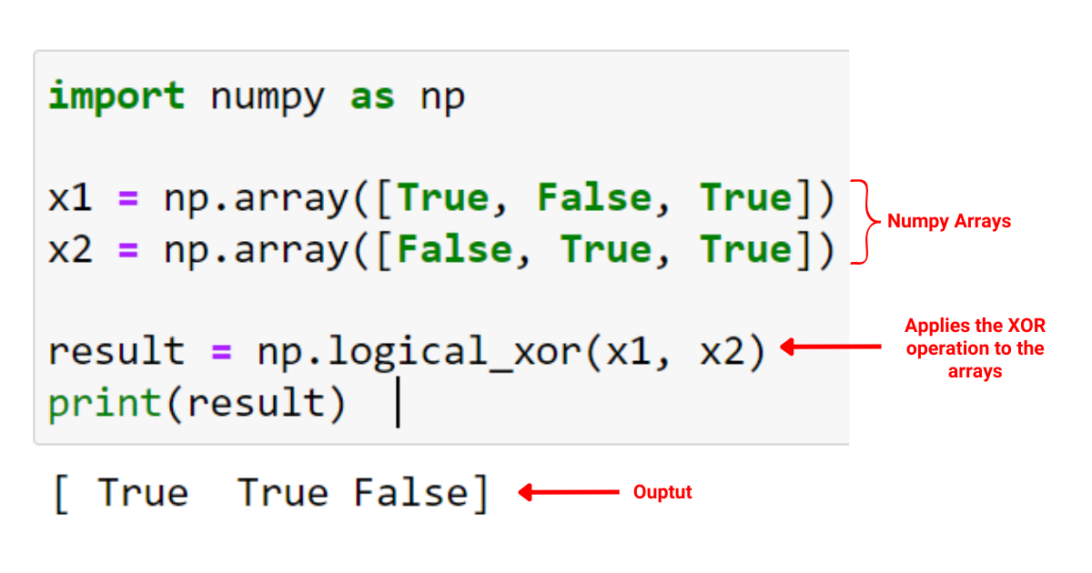 Using Python XOR with NumPy