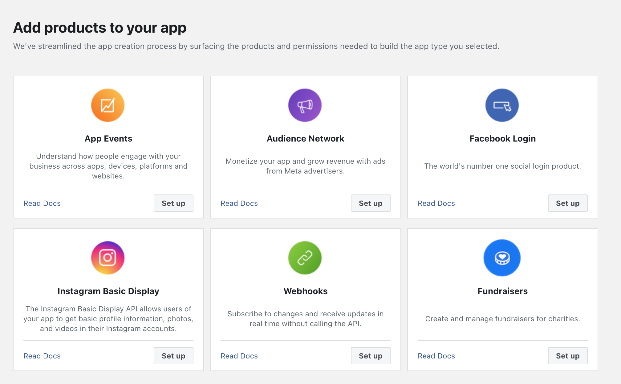 Add products to your facebook app