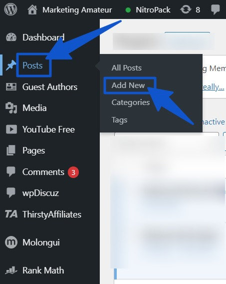 Add a new blog post from the WordPress dashboard