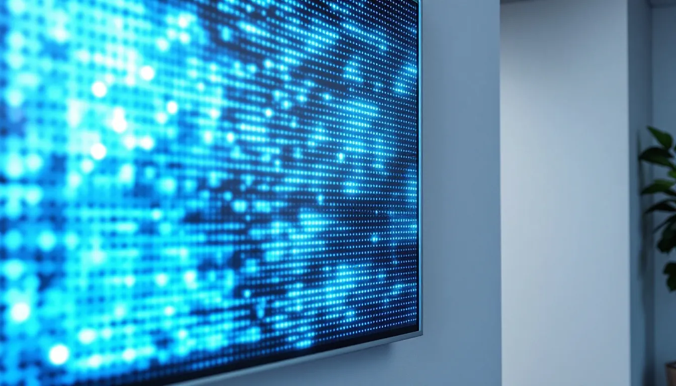 lcd panel built with high quality material palced the wall