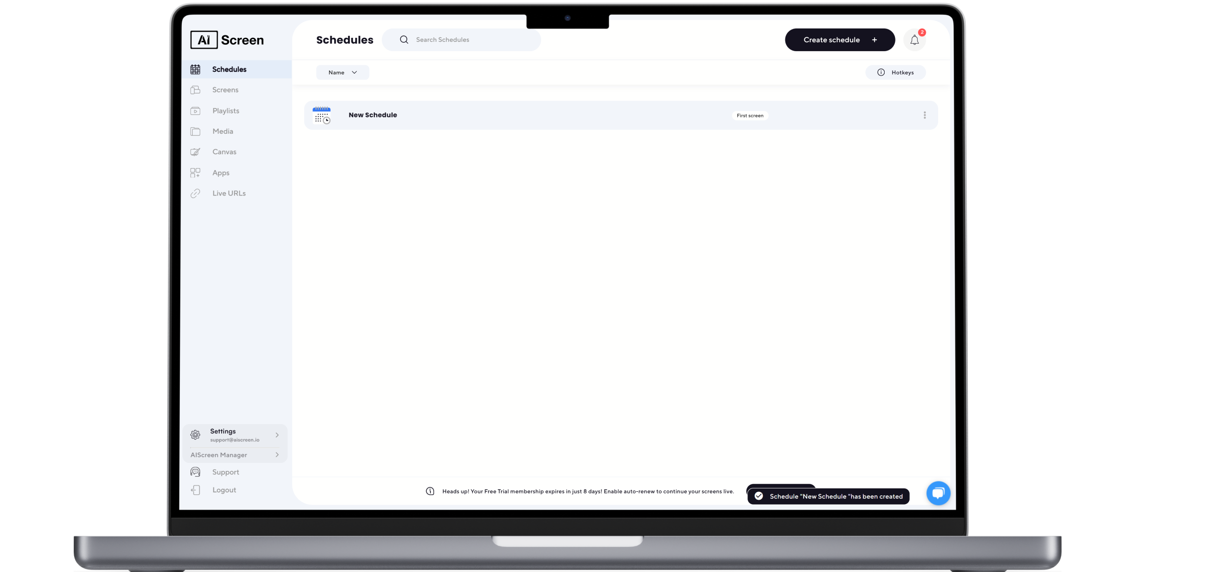 schedule and launch your digital wayfinding screen