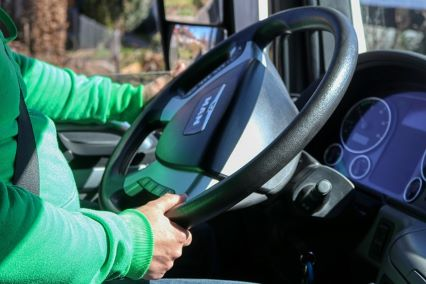 truck driver, steering wheel