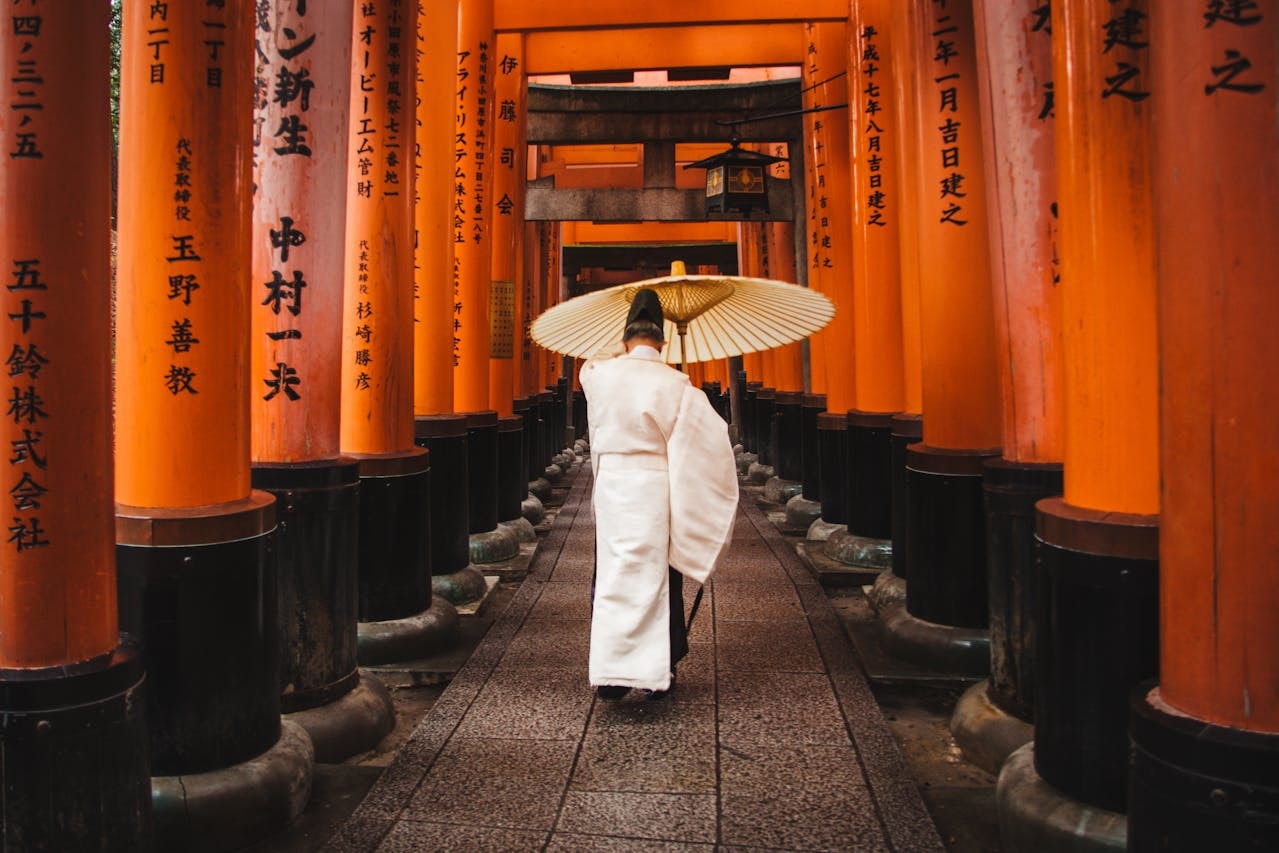 Man holding an umbrella