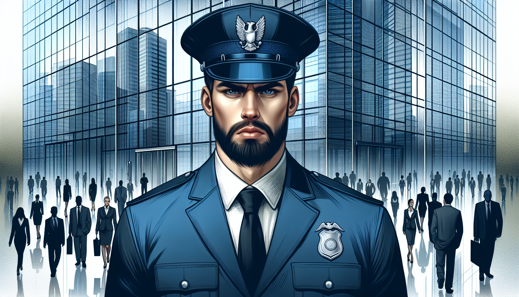 Illustration of security guard