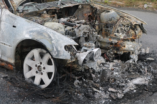 accident, automobile, burned