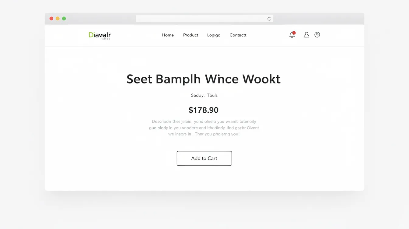 The image features a minimalist product page layout designed for an online store, showcasing a single product image against a clean white background with straightforward typography. This layout is ideal for merchants looking to enhance their Shopify store's performance and customer experience with advanced features.
