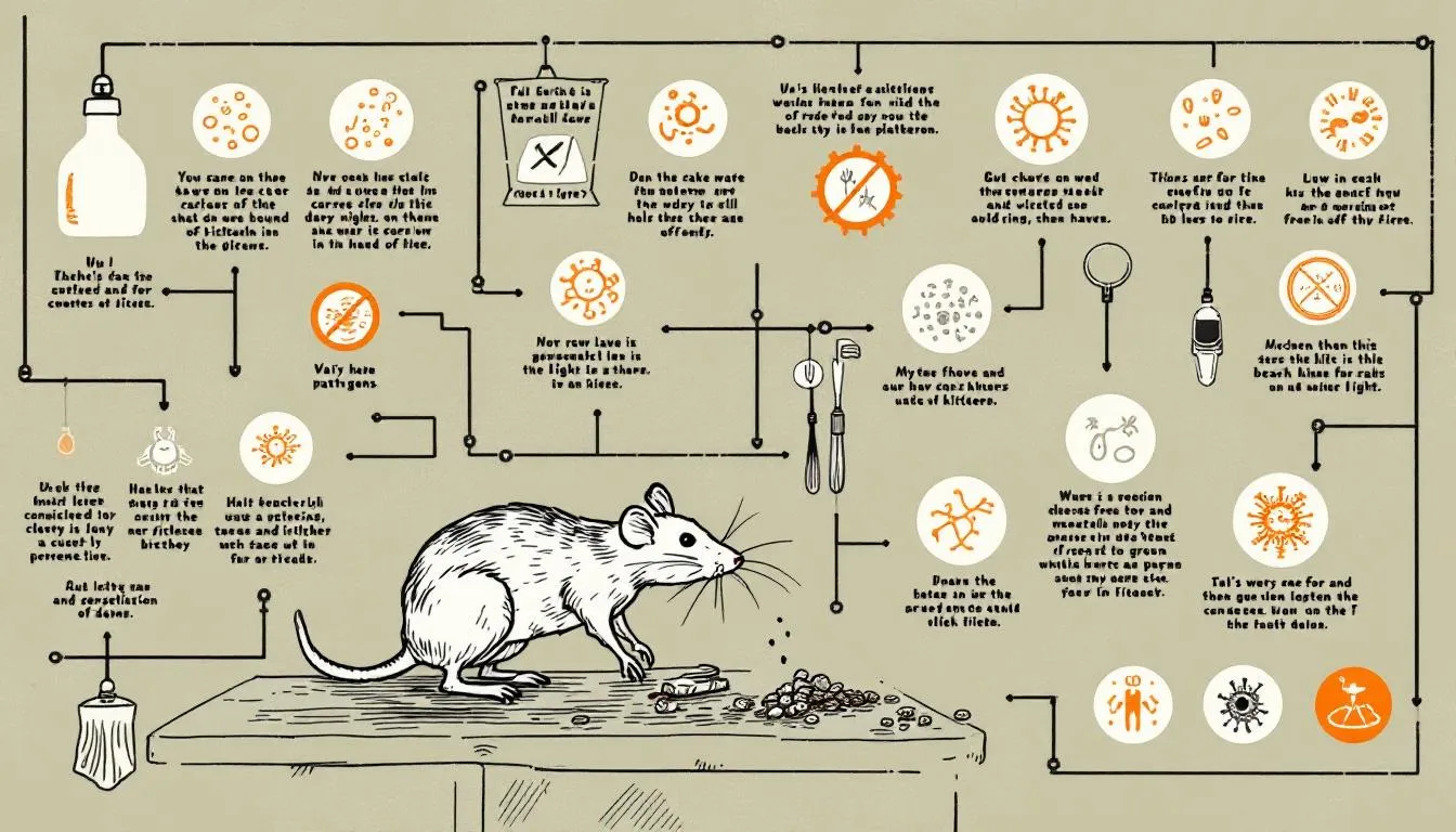 An infographic illustrating health risks associated with exposure to rat droppings.