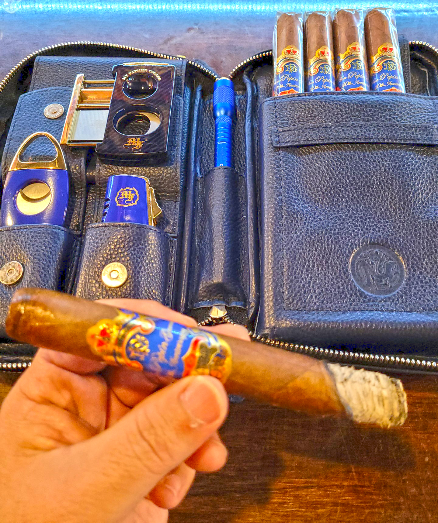 A box of Don Pepín García 20th Anniversary Limited Edition cigars, a commemorative cigar line created to celebrate the Garcia family's journey