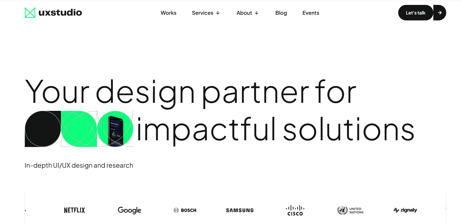 UX Studio App Design Agency Web Page Image