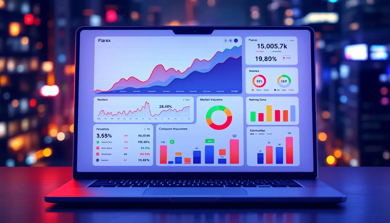Analyzing market trends with Flarex trading platform for informed decisions.