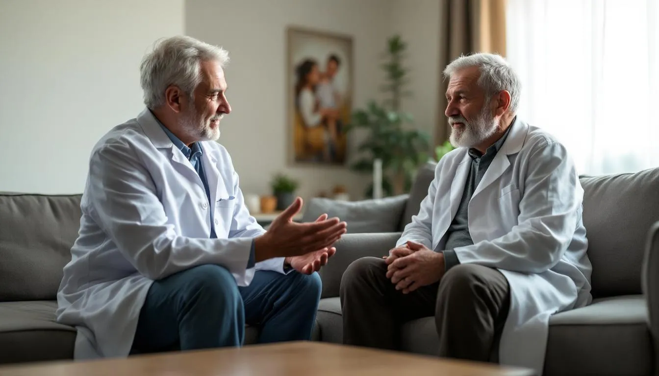 A healthcare professional discussing wound care options with a patient.