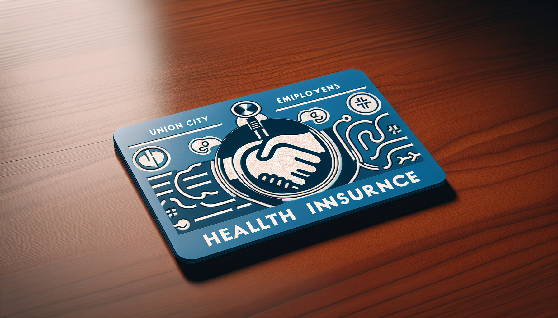 A healthcare insurance card with the text 'Health Insurance' for Union City employees
