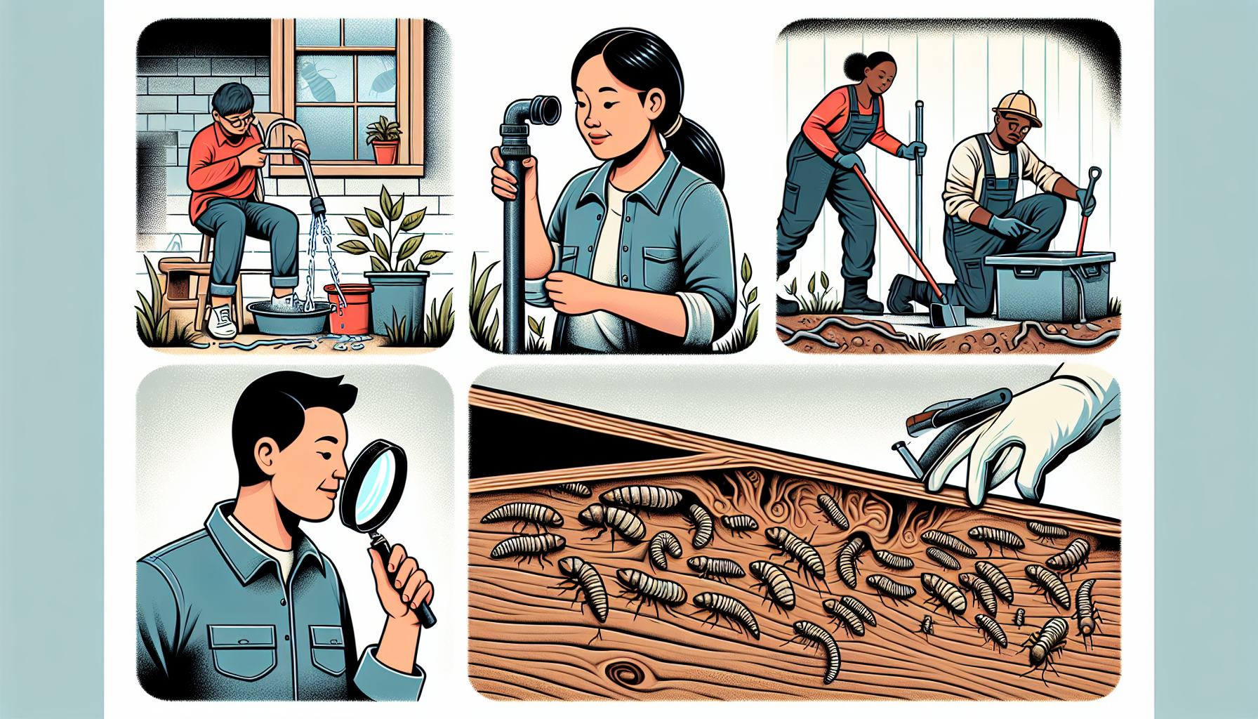 Illustration of termite prevention techniques