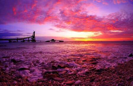 Vibrant sunset in Bonaire