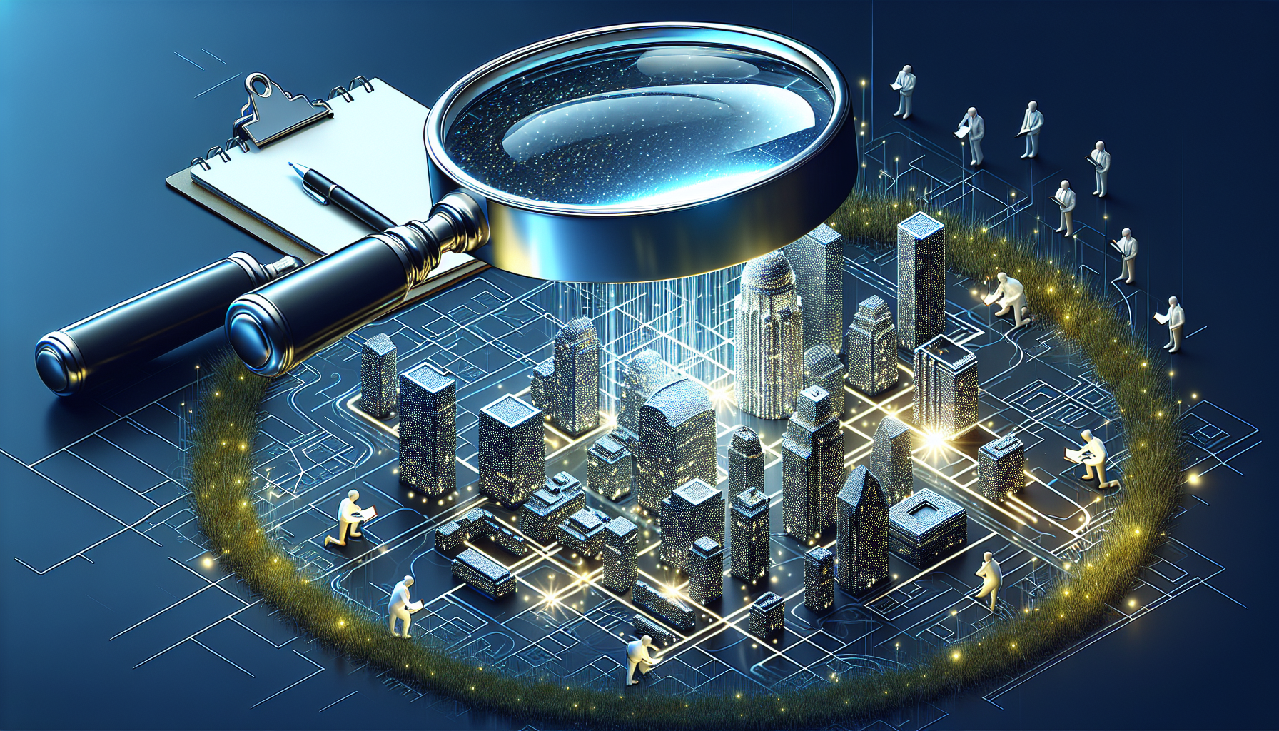 Illustration of a magnifying glass representing selecting the right IT outsourcing partner