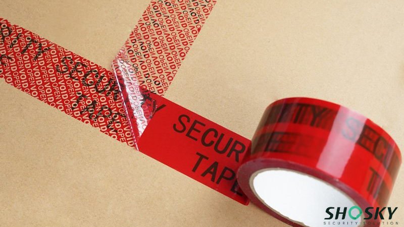 Tamper-evident tape showing “SECURITY” and hidden VOID alert for e-commerce