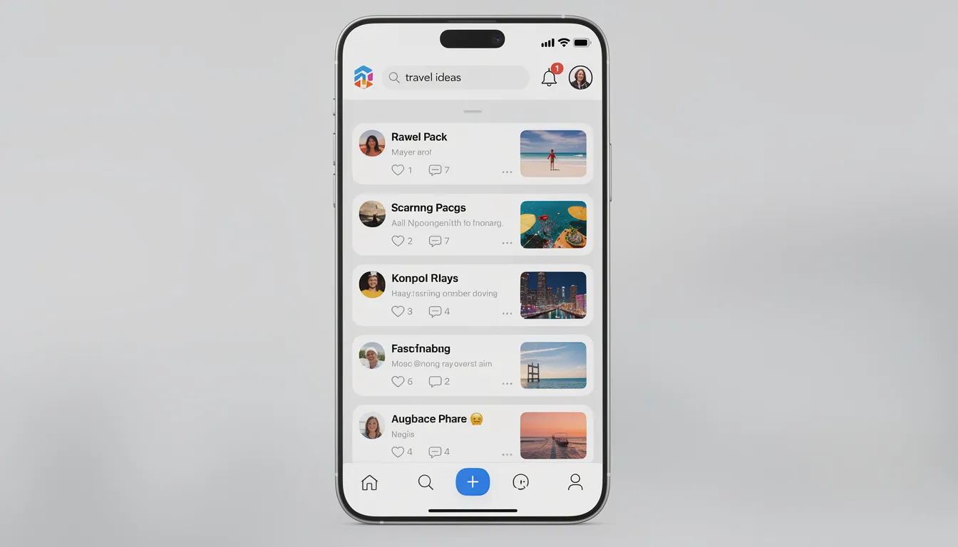 The image depicts search results displayed within a social media application interface, showcasing various social media posts and profiles relevant to users' search queries. This highlights the integration of social media SEO strategies, allowing users to discover valuable content across different social media platforms.