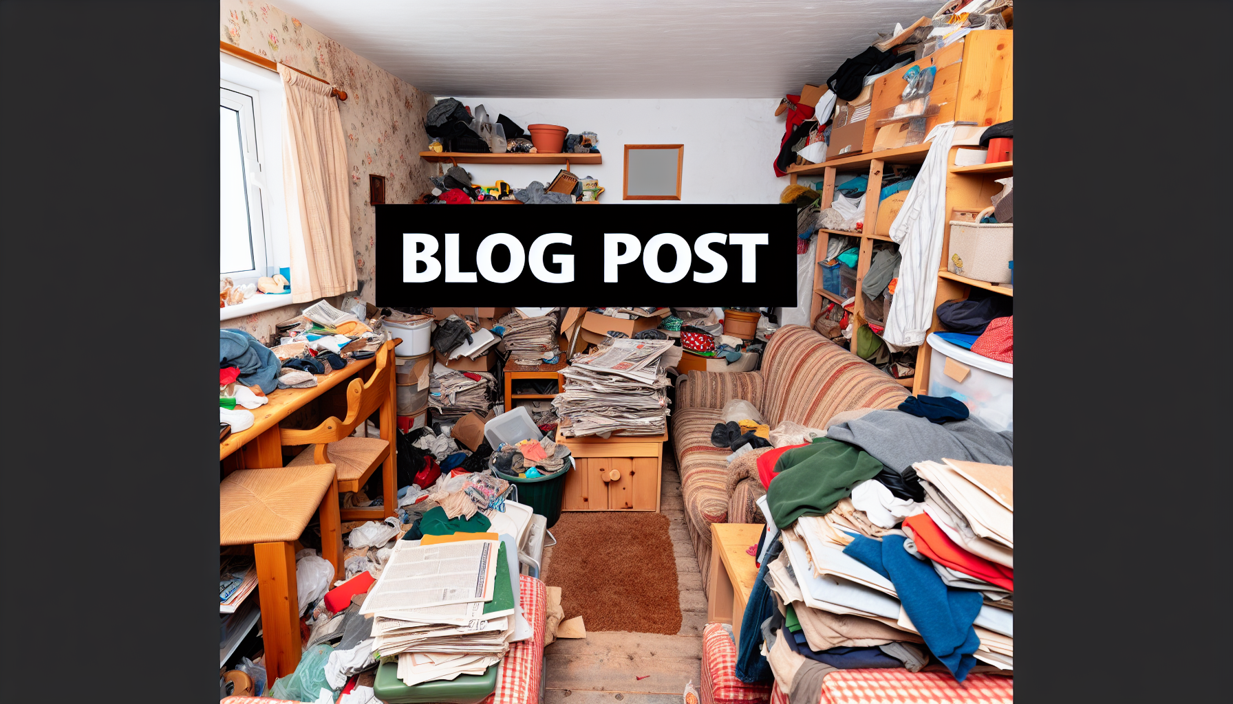 Photo of a cluttered and hazardous living space