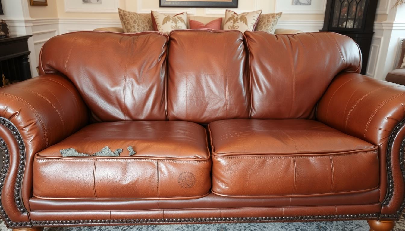 Leather furniture damage
