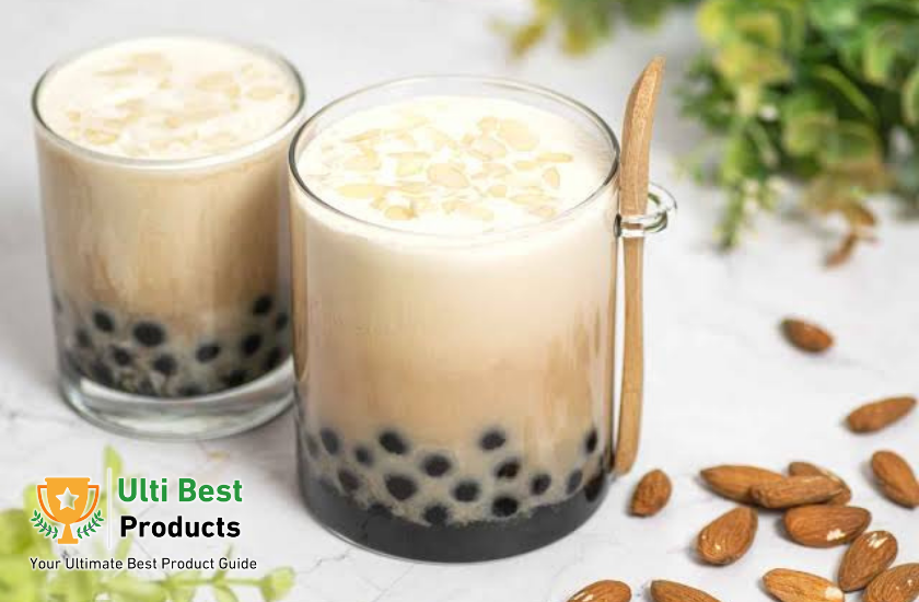 Almond Boba Tea made with almond milk