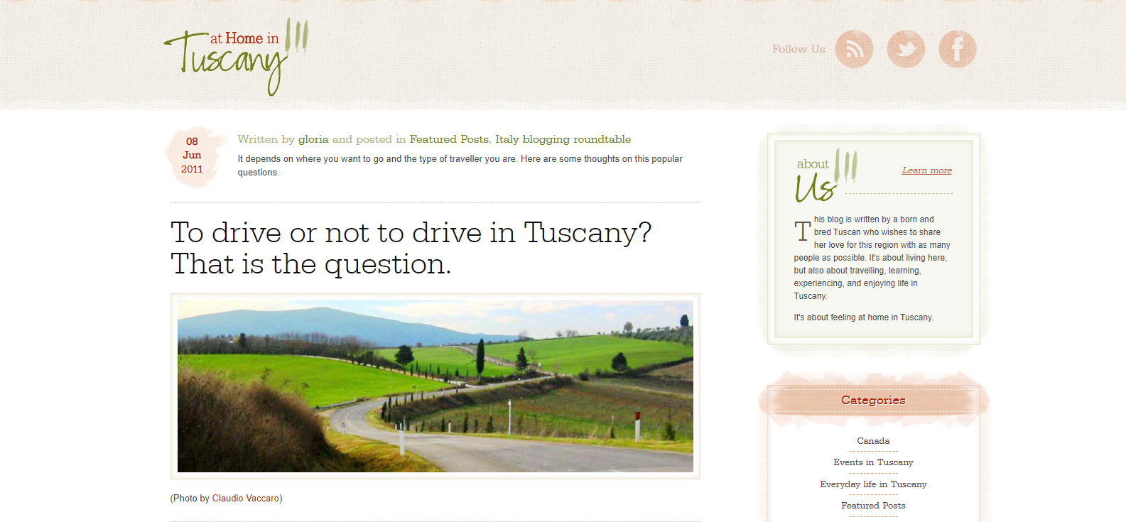 At Home in Tuscany blog
