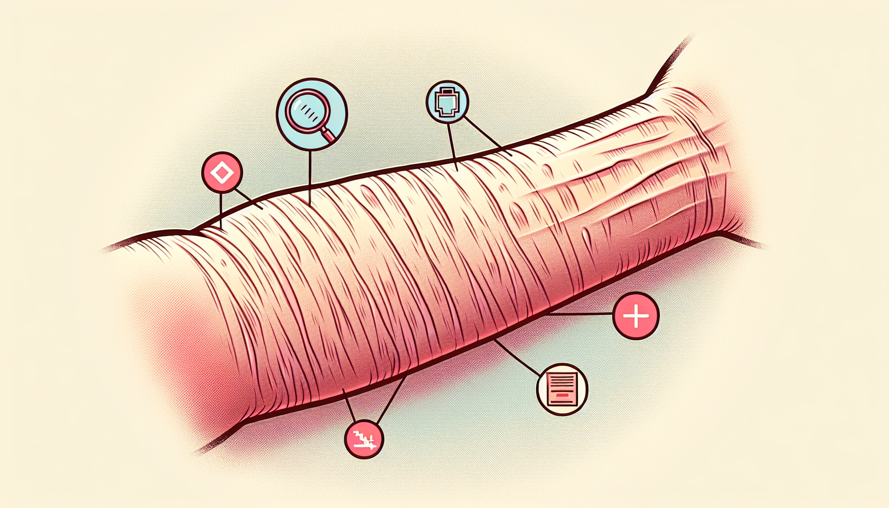 A cartoon illustrating what heroin track marks look like on an arm.