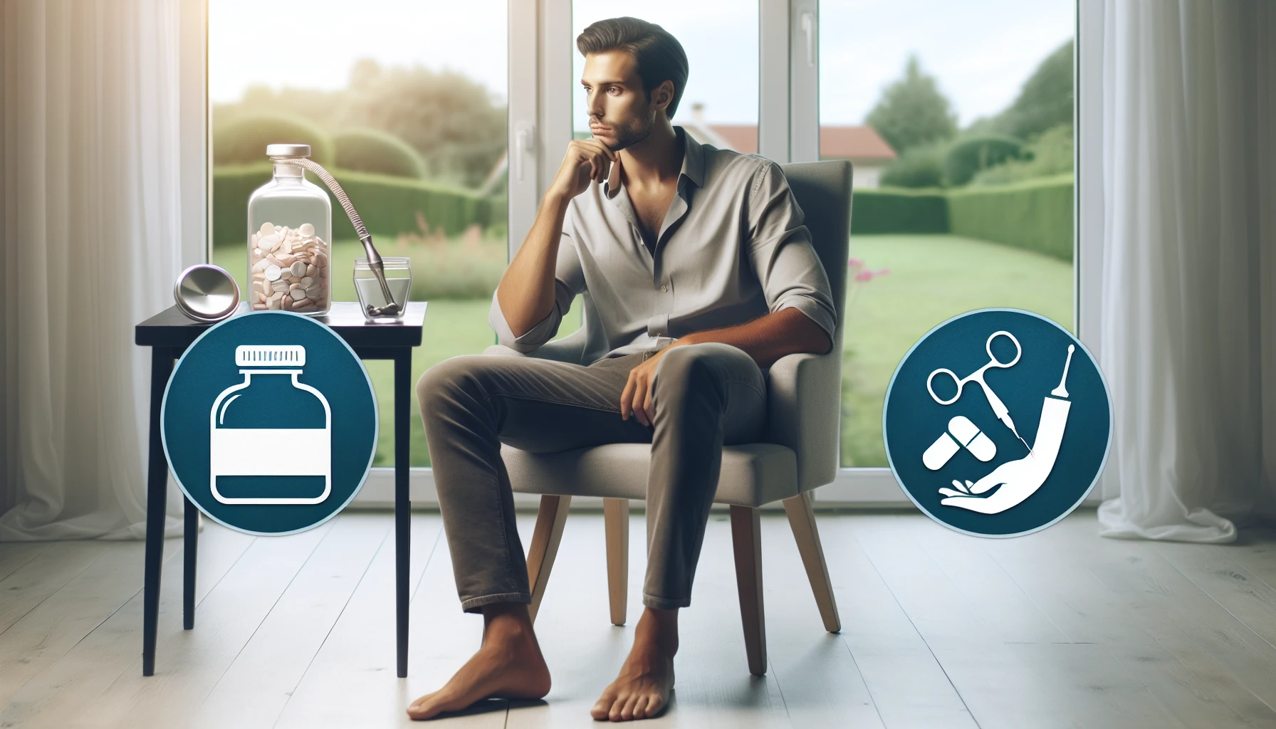 Man considering treatment options for sexual dysfunction