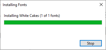 wait until your Windows process your new font