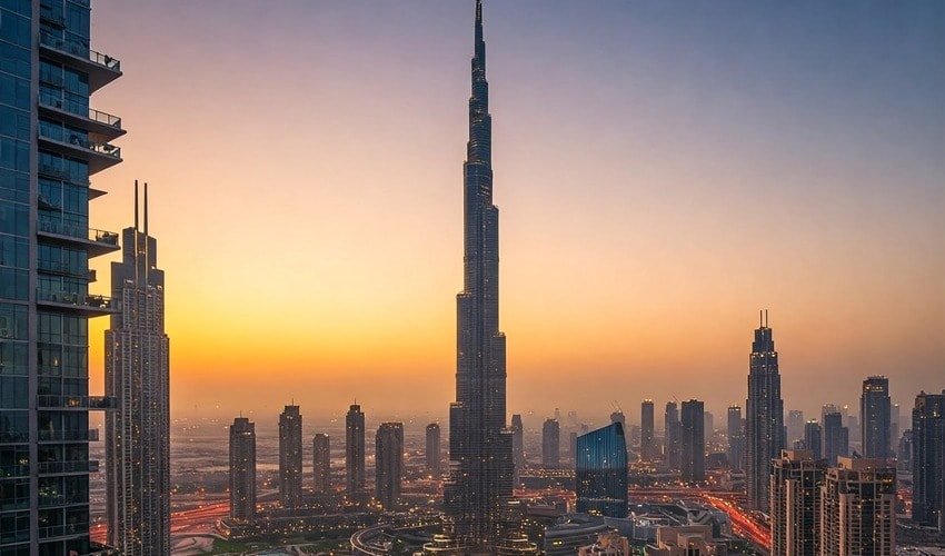 Dubai skyline view representing luxury and innovation in real estate.