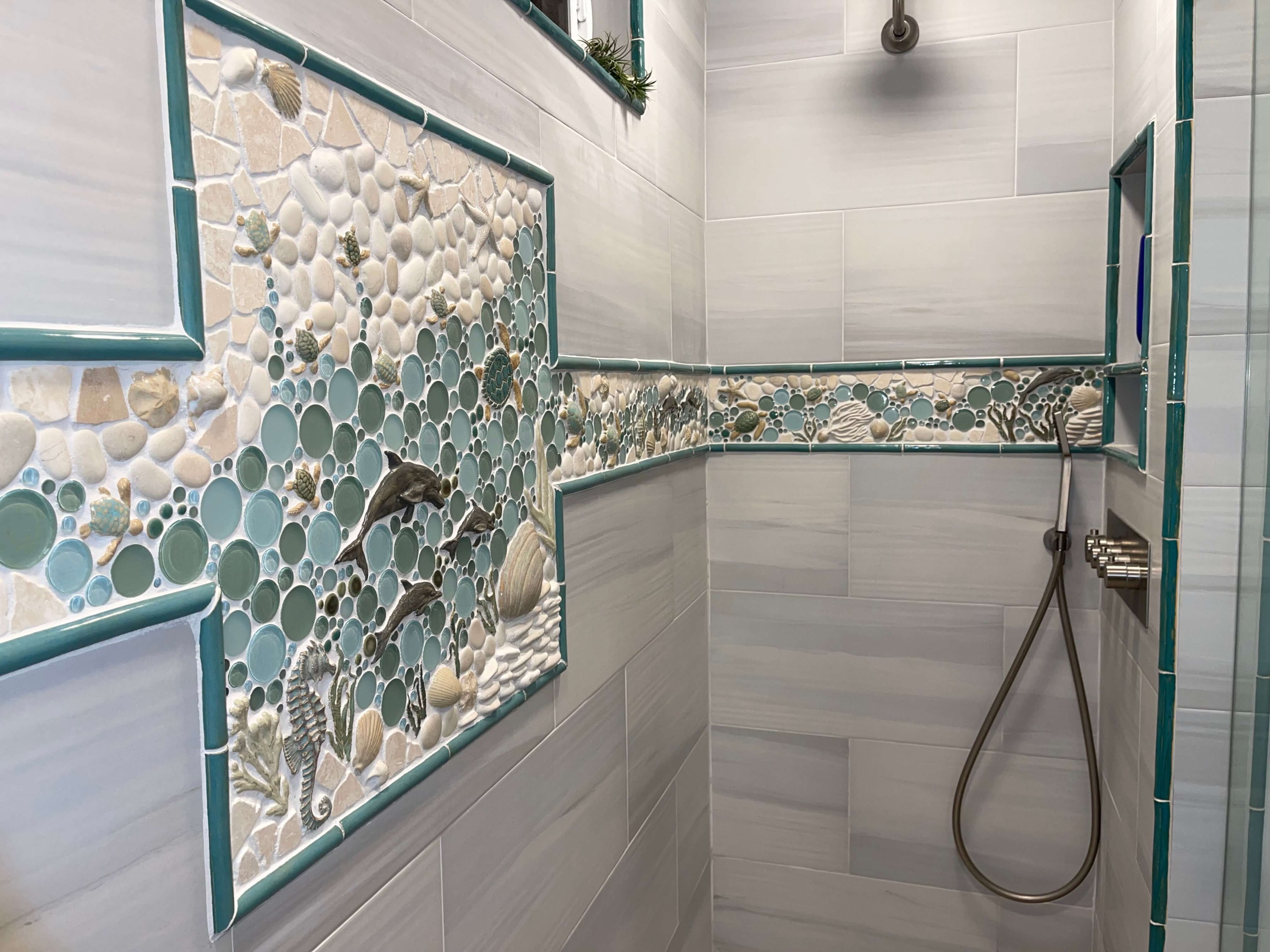 bathroom tile ideas: theme your guest bathroom around an undersea motif