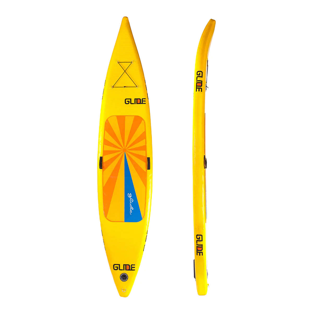 Great touring sups without a paddle holder with a displacement hull and thinner board tail with optimal board length for the inflatable paddleboard.