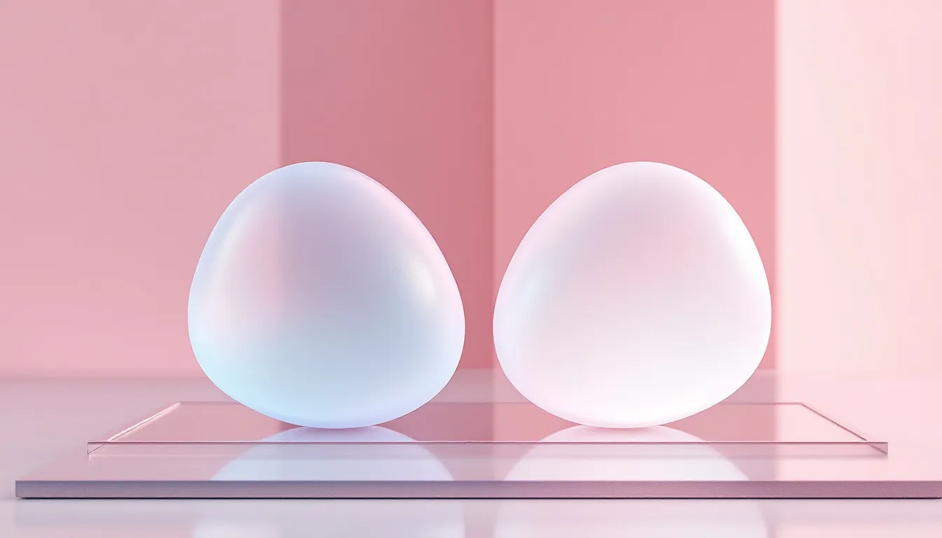 A side-by-side comparison of saline and silicone breast implants.