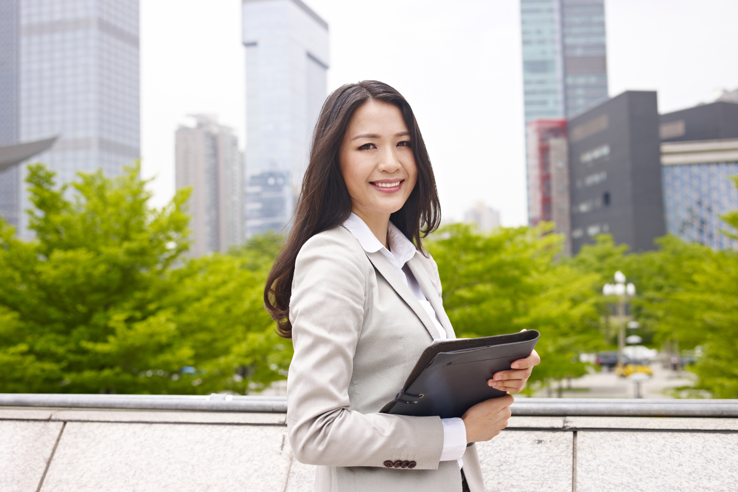 A confident office worker.