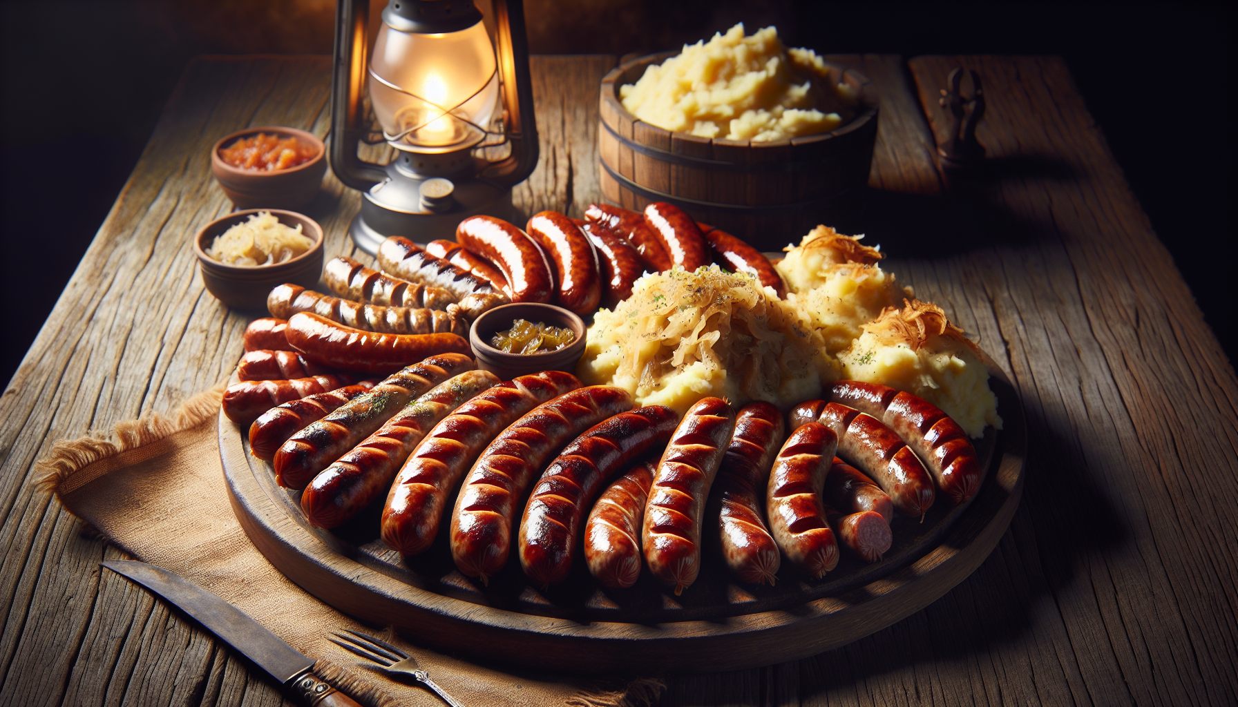 Sausage sampler platter at a German restaurant