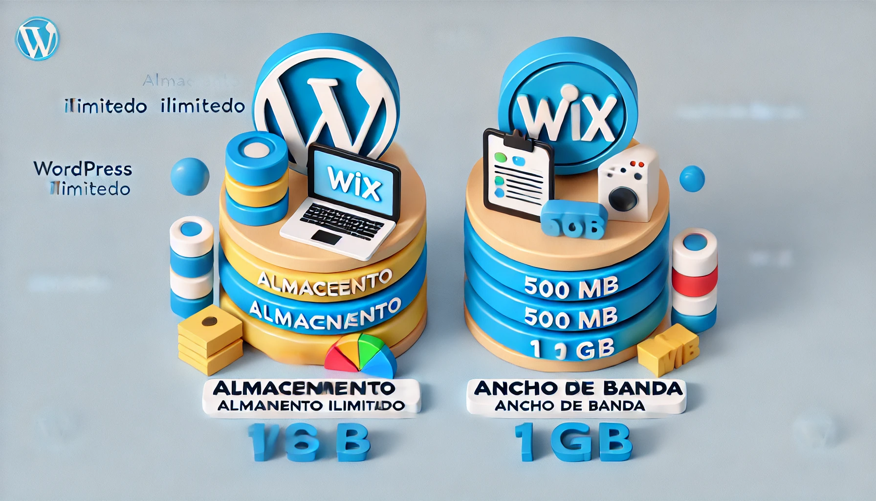 Comparación de almacenamiento y ancho de banda: WordPress ilimitado vs Wix limitado | Posiciona.Digital