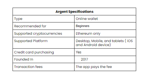 Argent wallet