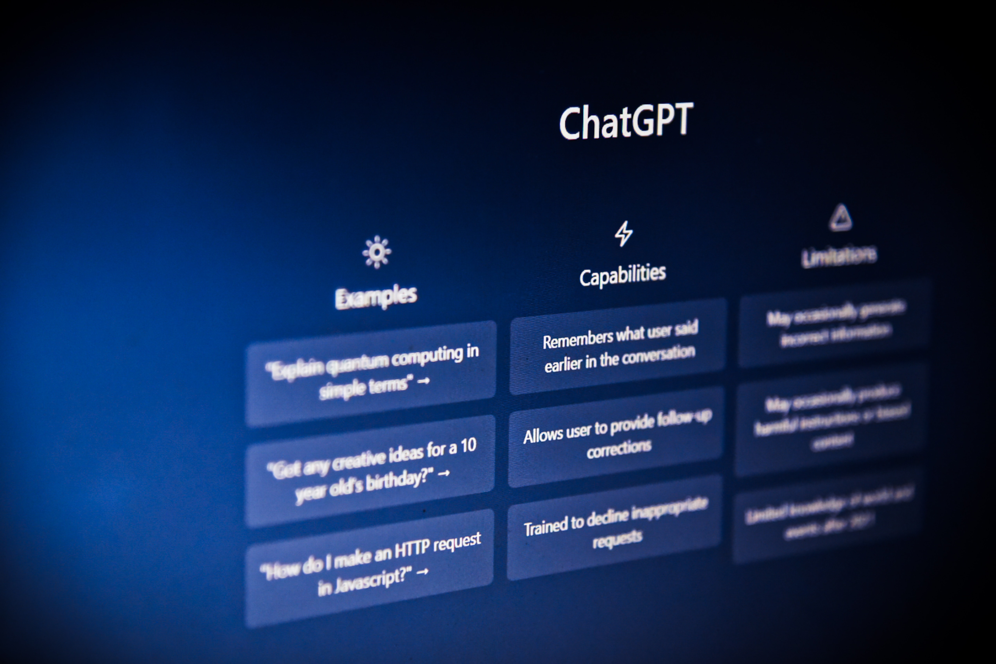 User interface for chatgpt