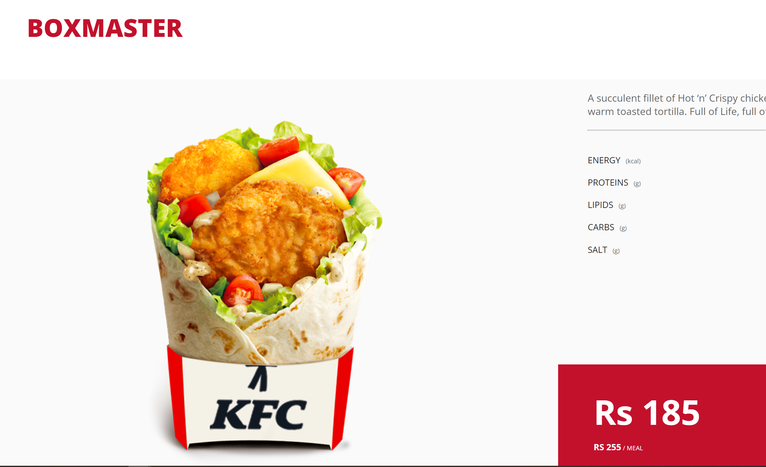 KFC Boxmaster Meal Mauritius