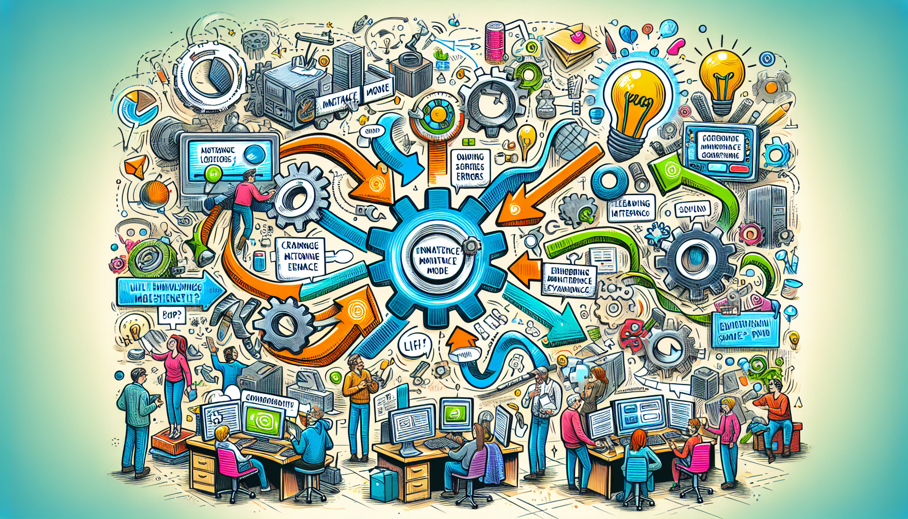 An illustration showing common issues and solutions when enabling maintenance mode.