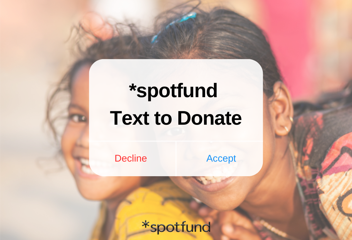 spotfund text to donate feature